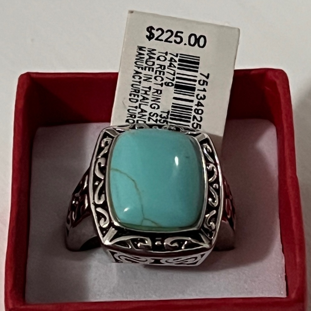 Size 8 Sterling Silver Turquoise Ring